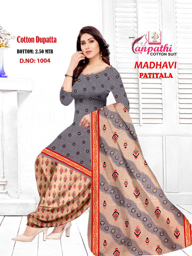 Ganpathi Madhavi Latest Casual Daily Wear Patiala Printed Cotton Dress Material Collection